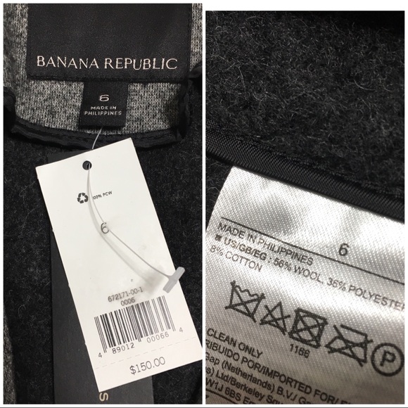 Banana Republic Grey Wool Blend Coat Blazer - Picture 5 of 8